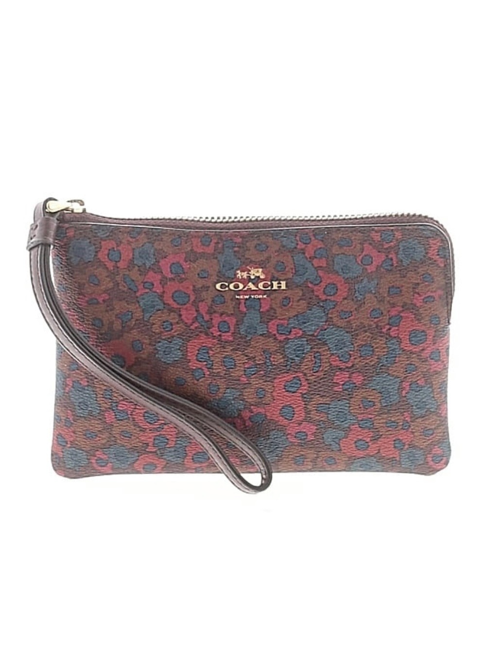 Coach floral all over print corner zip wristlet wallet
